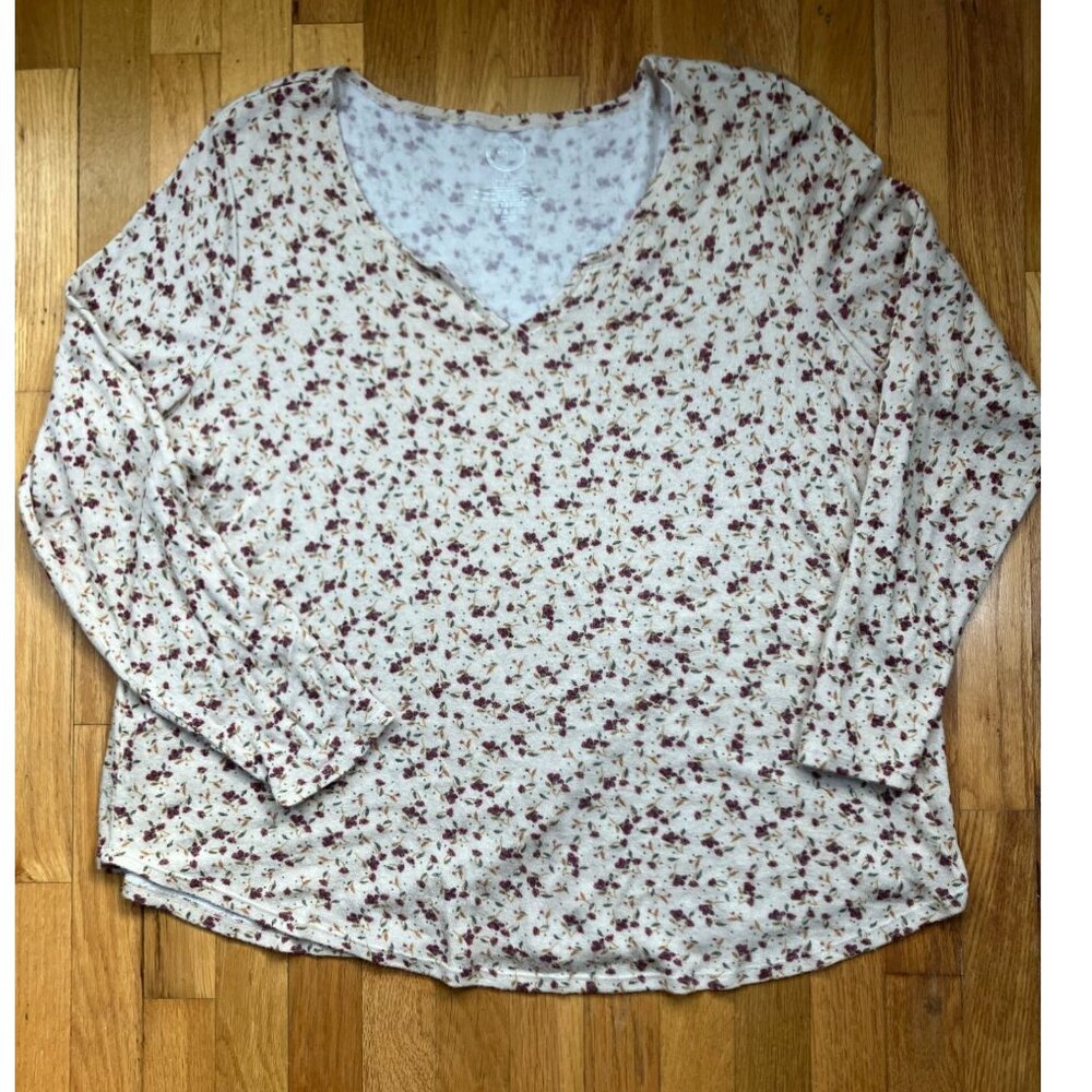 Maurices 24/7 Size 2X Floral Super Soft Long Sleeve Tunic Plus Size